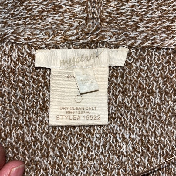 Mustered Cozy and Warm Blanket Stitch Open Tan Cardigan size Large - Picture 6 of 7